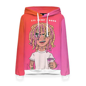 Женская толстовка 3D с принтом Lil Pump Boss в Рязани, 100% полиэстер  | двухслойный капюшон со шнурком для регулировки, мягкие манжеты на рукавах и по низу толстовки, спереди карман-кенгуру с мягким внутренним слоем. | hip hop | hiphop | lil pump | mc | rap | газзи гарсия | зачитал | клауд | клауд рэп | лил памп | лили | мс | памп | реп | репер | речитатив | рэп | рэпер | трэп | хип | хип хоп | хипхоп | хоп