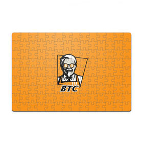 Пазл магнитный 126 элементов с принтом BITCOIN в стиле KFC в Рязани, полимерный материал с магнитным слоем | 126 деталей, размер изделия —  180*270 мм | bitcoin | btc | crypto | kfc | биткоин | валюта | деньги | криптовалюта | цифровое золото