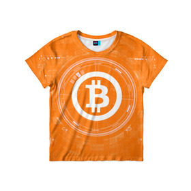 Детская футболка 3D с принтом BITCOIN в Рязани, 100% гипоаллергенный полиэфир | прямой крой, круглый вырез горловины, длина до линии бедер, чуть спущенное плечо, ткань немного тянется | bitcoin | btc | coin | crypto | ethereum | money | orange | биткоин | валюта | деньги | известные | криптовалюта | логотип | монета | надписи.cash | оранжевый | цвет | цифровое золото | эфир