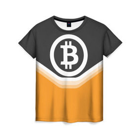 Женская футболка 3D с принтом BITCOIN UNIFORM в Рязани, 100% полиэфир ( синтетическое хлопкоподобное полотно) | прямой крой, круглый вырез горловины, длина до линии бедер | bitcoin | btc | coin | crypto | ethereum | money | orange | биткоин | валюта | деньги | известные | криптовалюта | логотип | монета | надписи.cash | оранжевый | цвет | цифровое золото | эфир