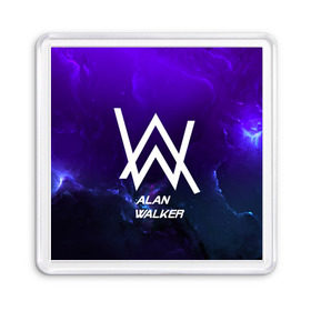 Магнит 55*55 с принтом Alan Walker SPACE COLLECTION в Рязани, Пластик | Размер: 65*65 мм; Размер печати: 55*55 мм | alan walker | club | music | абстракция | клубная музыка | космос | краски | музыка