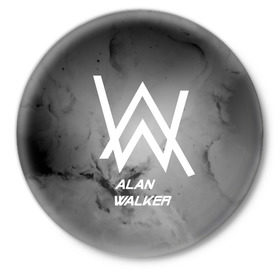 Значок с принтом ALAN WALKER в Рязани,  металл | круглая форма, металлическая застежка в виде булавки | Тематика изображения на принте: alan walker | club | music | абстракция | клубная музыка | космос | краски | музыка