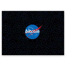Поздравительная открытка с принтом BITCOIN в стиле NASA в Рязани, 100% бумага | плотность бумаги 280 г/м2, матовая, на обратной стороне линовка и место для марки
 | bitcoin | btc | crypto | биткоин | валюта | деньги | криптовалюта | майнер | майнинг | цифровое золото