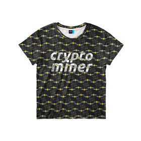 Детская футболка 3D с принтом CRYPTO MINER в Рязани, 100% гипоаллергенный полиэфир | прямой крой, круглый вырез горловины, длина до линии бедер, чуть спущенное плечо, ткань немного тянется | bitcoin | btc | crypto | miner | mining | биткоин | валюта | деньги | криптовалюта | майнинг | цифровое золото