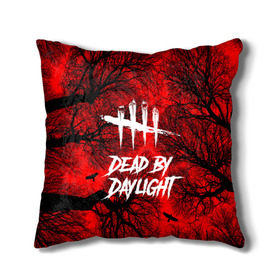 Подушка 3D с принтом Dead by Daylight в Рязани, наволочка – 100% полиэстер, наполнитель – холлофайбер (легкий наполнитель, не вызывает аллергию). | состоит из подушки и наволочки. Наволочка на молнии, легко снимается для стирки | Тематика изображения на принте: maniacs | выживалка | жертвы | мертвые днем | ужас | хоррор