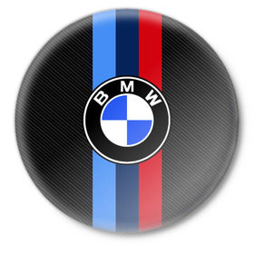 Значок с принтом BMW Motorsport Carbon в Рязани,  металл | круглая форма, металлическая застежка в виде булавки | Тематика изображения на принте: bmw | bmw motorsport | bmw performance | carbon | m | motorsport | performance | sport | бмв | карбон | моторспорт | спорт