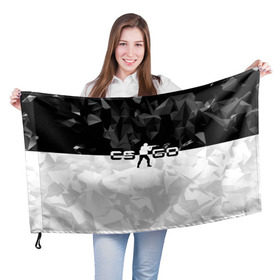 Флаг 3D с принтом CS GO Black Collection в Рязани, 100% полиэстер | плотность ткани — 95 г/м2, размер — 67 х 109 см. Принт наносится с одной стороны | counter strike | cs | cs go | global | go.offensive | шутер
