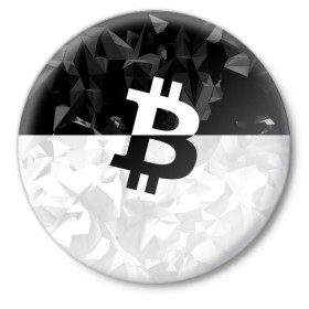 Значок с принтом BITCOIN Black Collection в Рязани,  металл | круглая форма, металлическая застежка в виде булавки | bitcoin | btc | crypto | miner | mining | биткоин | валюта | деньги | криптовалюта | майнинг | цифровое золото