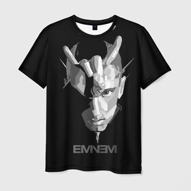 Мужская футболка 3D с принтом Eminem в Рязани, 100% полиэфир | прямой крой, круглый вырез горловины, длина до линии бедер | actor | american rapper | composer | eminem | music | rap | record producer | актёр | американский | искусство | композитор | музыка | музыкальный продюсер | поп арт | рэп | рэпер