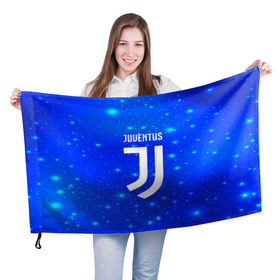 Флаг 3D с принтом Juventus space collection в Рязани, 100% полиэстер | плотность ткани — 95 г/м2, размер — 67 х 109 см. Принт наносится с одной стороны | football | soccer | ювентус