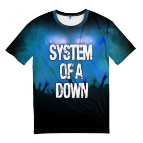 Мужская футболка 3D с принтом System of a Down в Рязани, 100% полиэфир | прямой крой, круглый вырез горловины, длина до линии бедер | band | metal | music | rock | system of a down | атрибутика | группа | метал | музыка | рок