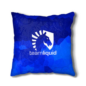 Подушка 3D с принтом Team Liquid в Рязани, наволочка – 100% полиэстер, наполнитель – холлофайбер (легкий наполнитель, не вызывает аллергию). | состоит из подушки и наволочки. Наволочка на молнии, легко снимается для стирки | Тематика изображения на принте: awp | counter strike | cs go | cybersport | game | skin | team liquid | авп | игры | киберспорт | скин