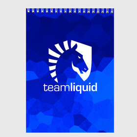 Скетчбук с принтом Team Liquid в Рязани, 100% бумага
 | 48 листов, плотность листов — 100 г/м2, плотность картонной обложки — 250 г/м2. Листы скреплены сверху удобной пружинной спиралью | Тематика изображения на принте: awp | counter strike | cs go | cybersport | game | skin | team liquid | авп | игры | киберспорт | скин