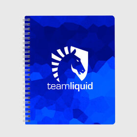 Тетрадь с принтом Team Liquid в Рязани, 100% бумага | 48 листов, плотность листов — 60 г/м2, плотность картонной обложки — 250 г/м2. Листы скреплены сбоку удобной пружинной спиралью. Уголки страниц и обложки скругленные. Цвет линий — светло-серый
 | Тематика изображения на принте: awp | counter strike | cs go | cybersport | game | skin | team liquid | авп | игры | киберспорт | скин