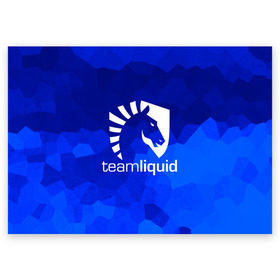 Поздравительная открытка с принтом Team Liquid в Рязани, 100% бумага | плотность бумаги 280 г/м2, матовая, на обратной стороне линовка и место для марки
 | Тематика изображения на принте: awp | counter strike | cs go | cybersport | game | skin | team liquid | авп | игры | киберспорт | скин