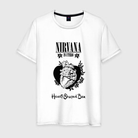 Мужская футболка хлопок с принтом Nirvana in utero в Рязани, 100% хлопок | прямой крой, круглый вырез горловины, длина до линии бедер, слегка спущенное плечо. | cobain | kurt | nevermino | nirvana | альтернативный | гранж | грол | группа | дональд | кобейн | курт | музыка | надпись | нервана | нирвана | новоселич | певец | рок | смайл | смайлик | солист