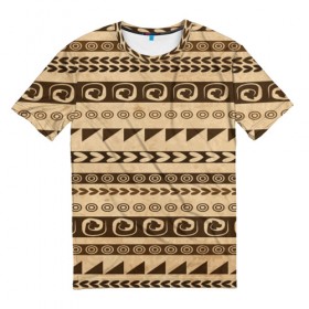 Мужская футболка 3D с принтом Африканская этника в Рязани, 100% полиэфир | прямой крой, круглый вырез горловины, длина до линии бедер | Тематика изображения на принте: 