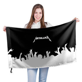 Флаг 3D с принтом Metallica в Рязани, 100% полиэстер | плотность ткани — 95 г/м2, размер — 67 х 109 см. Принт наносится с одной стороны | metallica | группа | джеймс хэтфилд | кирк хэмметт | ларс ульрих | метал | металика | металлика | миталика | музыка | роберт трухильо | рок | трэш | трэшметал | хард | хардрок | хеви | хевиметал