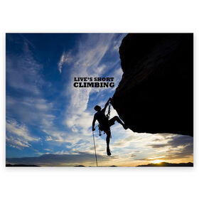 Поздравительная открытка с принтом climbing в Рязани, 100% бумага | плотность бумаги 280 г/м2, матовая, на обратной стороне линовка и место для марки
 | adrenaline | extreme | hiking | mountaineering | mountains | risk | rocks | sport | адреналин | альпинизм | высота | горы | риск | скалолазание | скалы | спорт | туризм | экстрим