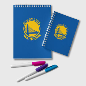 Блокнот с принтом Golden State Warriors в Рязани, 100% бумага | 48 листов, плотность листов — 60 г/м2, плотность картонной обложки — 250 г/м2. Листы скреплены удобной пружинной спиралью. Цвет линий — светло-серый
 | golden state | golden state warriors | nba | warriors | баскетбол | голден стэйт | нба | уорриорз