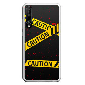 Чехол для Honor P30 с принтом Caution Style в Рязани, Силикон | Область печати: задняя сторона чехла, без боковых панелей | blood | caution | street | tape | urban | брызги | кровь | лента | опасный | скотч | улица | урбан