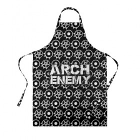 Фартук 3D с принтом Arch Enemy в Рязани, 100% полиэстер | общий размер — 65 х 85 см, ширина нагрудника — 26 см, горловина — 53 см, длина завязок — 54 см, общий обхват в поясе — 173 см. Принт на завязках и на горловине наносится с двух сторон, на основной части фартука — только с внешней стороны | arch enemy | арх | архэнеми | арч | арчэнеми | энеми