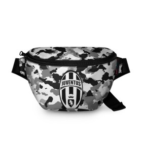 Поясная сумка 3D с принтом FC Juventus Camouflage в Рязани, 100% полиэстер | плотная ткань, ремень с регулируемой длиной, внутри несколько карманов для мелочей, основное отделение и карман с обратной стороны сумки застегиваются на молнию | football | italia | juve | juventus | logo | sport | арт | италия | лига | лого | спорт | текстура | фк | футбол | футбольный клуб | эмблема | ювентус