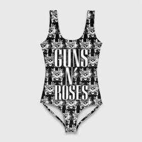 Купальник-боди 3D с принтом Guns n roses в Рязани, 82% полиэстер, 18% эластан | Круглая горловина, круглый вырез на спине | guns n roses | gunsnroses | ганз н роус | ганзес роус | ганзесроус | ганзнроус | дафф маккаган | диззи рид | мелисса риз | ричард фортус | рок | слэш | франк феррер | эксл роуз