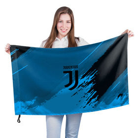 Флаг 3D с принтом FC Juventus abstract style в Рязани, 100% полиэстер | плотность ткани — 95 г/м2, размер — 67 х 109 см. Принт наносится с одной стороны | football | soccer | ювентус