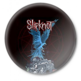 Значок с принтом Slipknot в Рязани,  металл | круглая форма, металлическая застежка в виде булавки | slipknot | слипкнот