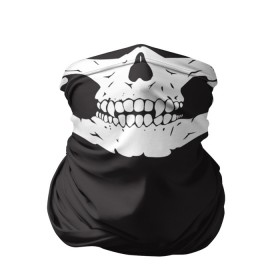 Бандана-труба 3D с принтом Череп маска черная в Рязани, 100% полиэстер, ткань с особыми свойствами — Activecool | плотность 150‒180 г/м2; хорошо тянется, но сохраняет форму | mask | skull | skull mask | маска | череп | череп маска