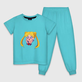 Детская пижама хлопок с принтом Sailor Moon в Рязани, 100% хлопок |  брюки и футболка прямого кроя, без карманов, на брюках мягкая резинка на поясе и по низу штанин
 | sailor moon | sailormoon | сейлор мун | сейлормун