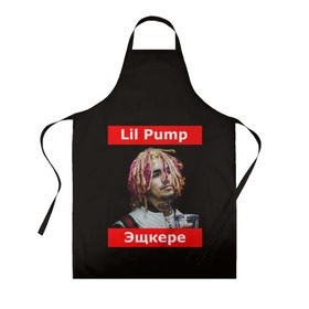 Фартук 3D с принтом Lil Pump - 104 в Рязани, 100% полиэстер | общий размер — 65 х 85 см, ширина нагрудника — 26 см, горловина — 53 см, длина завязок — 54 см, общий обхват в поясе — 173 см. Принт на завязках и на горловине наносится с двух сторон, на основной части фартука — только с внешней стороны | eskeetit | esskeetit | lil pump | pamp | pump | лил памп | маленький насос | насос | памп | эшкере | эшкереее | эщкере | эщкэрэ