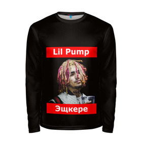 Мужской лонгслив 3D с принтом Lil Pump - 104 в Рязани, 100% полиэстер | длинные рукава, круглый вырез горловины, полуприлегающий силуэт | Тематика изображения на принте: eskeetit | esskeetit | lil pump | pamp | pump | лил памп | маленький насос | насос | памп | эшкере | эшкереее | эщкере | эщкэрэ