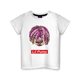 Детская футболка хлопок с принтом Lil Pump в Рязани, 100% хлопок | круглый вырез горловины, полуприлегающий силуэт, длина до линии бедер | face | gang | lil | pump | rap | качер | лил | маленький | насос | памп | репер | рэпер | рэппер | с дредами