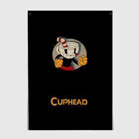 Постер с принтом Cuphead в Рязани, 100% бумага
 | бумага, плотность 150 мг. Матовая, но за счет высокого коэффициента гладкости имеет небольшой блеск и дает на свету блики, но в отличии от глянцевой бумаги не покрыта лаком | 