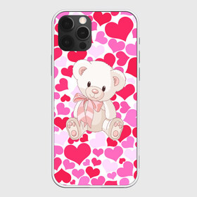 Чехол для iPhone 12 Pro Max с принтом Белый Мишка в Рязани, Силикон |  | 14 февраля | bear | love | teddy | абстракция | арт | девушкам | день всех влюбленных | день святого валентина | животные | медведь | милые | мишка | сердечки | тедди