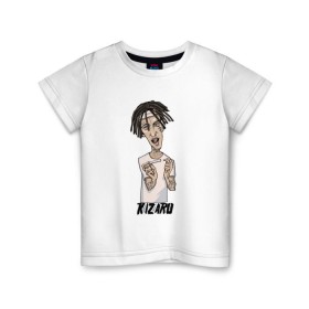 Детская футболка хлопок с принтом KIZARU в Рязани, 100% хлопок | круглый вырез горловины, полуприлегающий силуэт, длина до линии бедер | Тематика изображения на принте: kizaru | rap | кизару | олег нечипоренко | реп