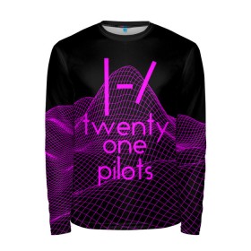 Мужской лонгслив 3D с принтом twenty one pilots neon music в Рязани, 100% полиэстер | длинные рукава, круглый вырез горловины, полуприлегающий силуэт | группа | инди поп | синти поп