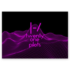 Поздравительная открытка с принтом twenty one pilots neon music в Рязани, 100% бумага | плотность бумаги 280 г/м2, матовая, на обратной стороне линовка и место для марки
 | группа | инди поп | синти поп