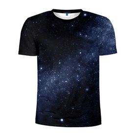 Мужская футболка 3D спортивная с принтом Звёздное небо в Рязани, 100% полиэстер с улучшенными характеристиками | приталенный силуэт, круглая горловина, широкие плечи, сужается к линии бедра | Тематика изображения на принте: вселенная | звёзды | земля | космос | плеяды | пространство