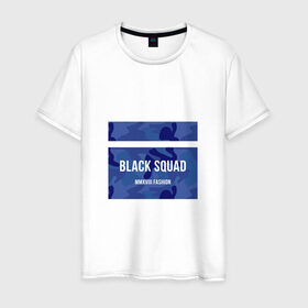 Мужская футболка хлопок с принтом Black Squad в Рязани, 100% хлопок | прямой крой, круглый вырез горловины, длина до линии бедер, слегка спущенное плечо. | black | black squad | fashion | блек | мода | сквад | черный