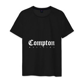 Мужская футболка хлопок с принтом Compton west side в Рязани, 100% хлопок | прямой крой, круглый вырез горловины, длина до линии бедер, слегка спущенное плечо. | california | compton | hip hop | west side | westside | вест сайд | вестсайд | ганста | гетто | западное | калифорния | комптон | надпись | побережье | реп | репер | рэп | рэпер | хип хоп | хипхоп