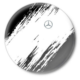 Значок с принтом MERCEDES BENZ SPORT в Рязани,  металл | круглая форма, металлическая застежка в виде булавки | mercedes | марка | машины | мерседес