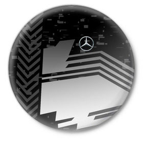 Значок с принтом MERCEDES BENZ SPORT в Рязани,  металл | круглая форма, металлическая застежка в виде булавки | mercedes | марка | машины | мерседес