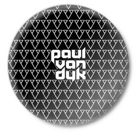 Значок с принтом Paul Van Dyk в Рязани,  металл | круглая форма, металлическая застежка в виде булавки | paul van dyk | ван | дайк | дук | дюк | маттиас пауль | паул | пауль | пол