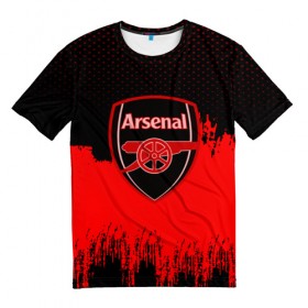 Мужская футболка 3D с принтом FC Arsenal Original uniform в Рязани, 100% полиэфир | прямой крой, круглый вырез горловины, длина до линии бедер | Тематика изображения на принте: football | soccer | арсенал