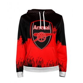 Женская толстовка 3D с принтом FC Arsenal Original uniform в Рязани, 100% полиэстер  | двухслойный капюшон со шнурком для регулировки, мягкие манжеты на рукавах и по низу толстовки, спереди карман-кенгуру с мягким внутренним слоем. | Тематика изображения на принте: football | soccer | арсенал