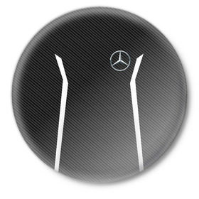 Значок с принтом MERCEDES BENZ SPORT в Рязани,  металл | круглая форма, металлическая застежка в виде булавки | mercedes | марка | машины | мерседес