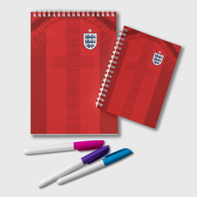 Блокнот с принтом England away WC 2018 в Рязани, 100% бумага | 48 листов, плотность листов — 60 г/м2, плотность картонной обложки — 250 г/м2. Листы скреплены удобной пружинной спиралью. Цвет линий — светло-серый
 | Тематика изображения на принте: cup | england | fifa | russia | world | англия | мира | россия | чемпионат